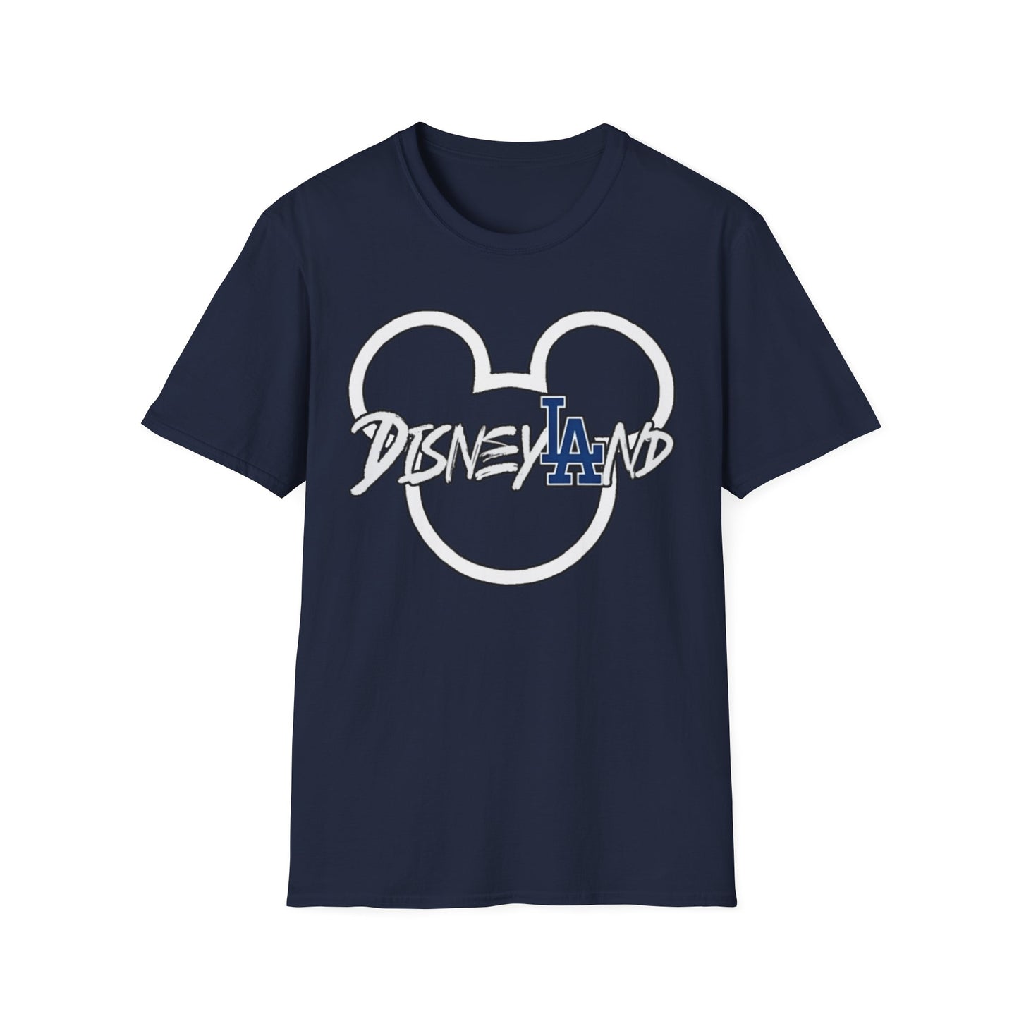 Disneyland Mickey outline LA Dodgers Unisex Softstyle T-Shirt - Fun & Comfy Gift for Disney Fans