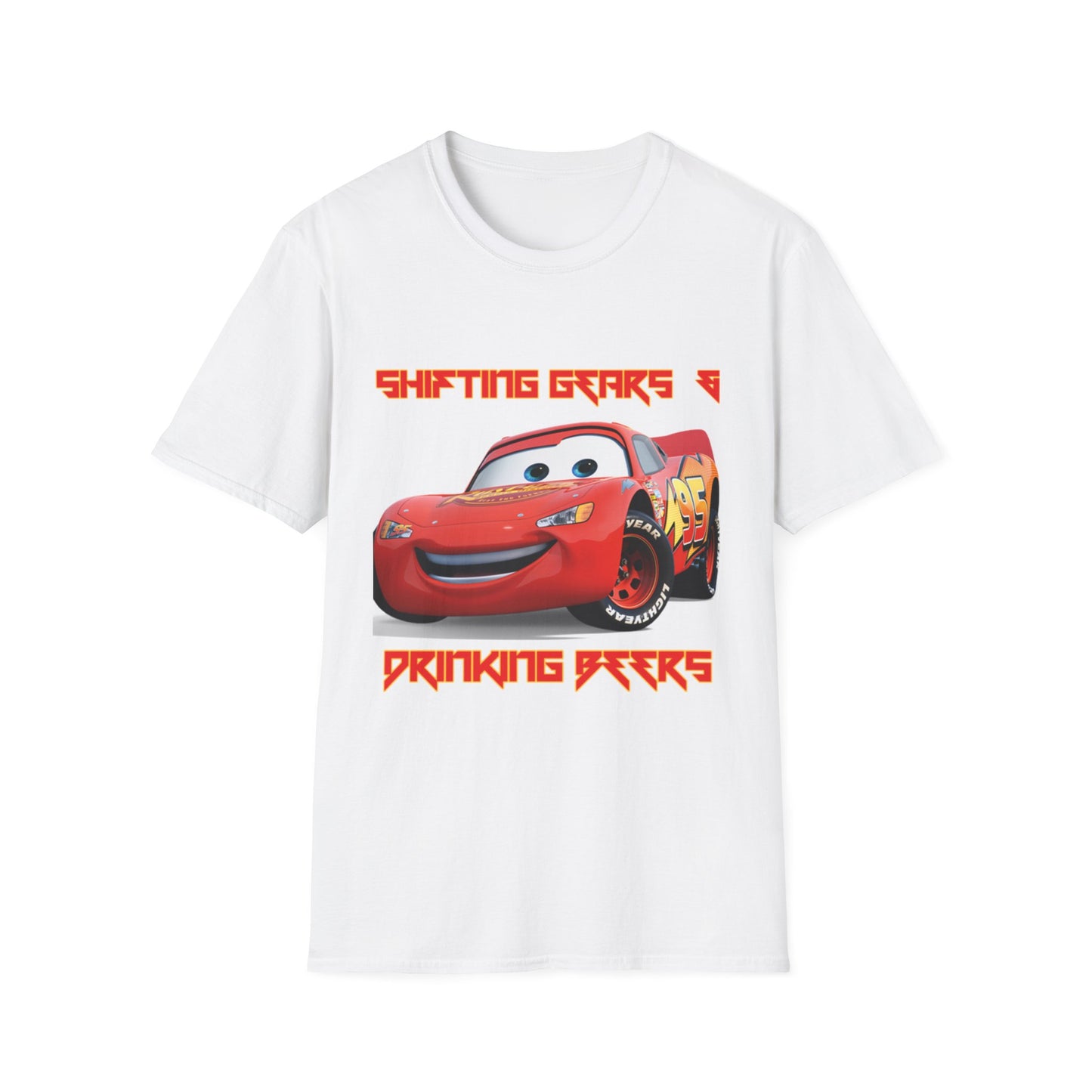 Lightning McQueen Unisex Softstyle T-Shirt - Perfect for Car Lovers and Kids!