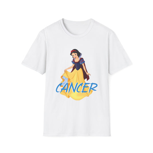 Snow White Cancer Unisex Softstyle T-Shirt, Cute Astrology Tee, Disney Inspired Gift, Birthday, Zodiac Sign Apparel, Casual Wear