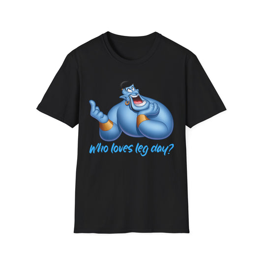 Funny Genie Leg Day Unisex Softstyle T-Shirt | Workout Humor Disney
