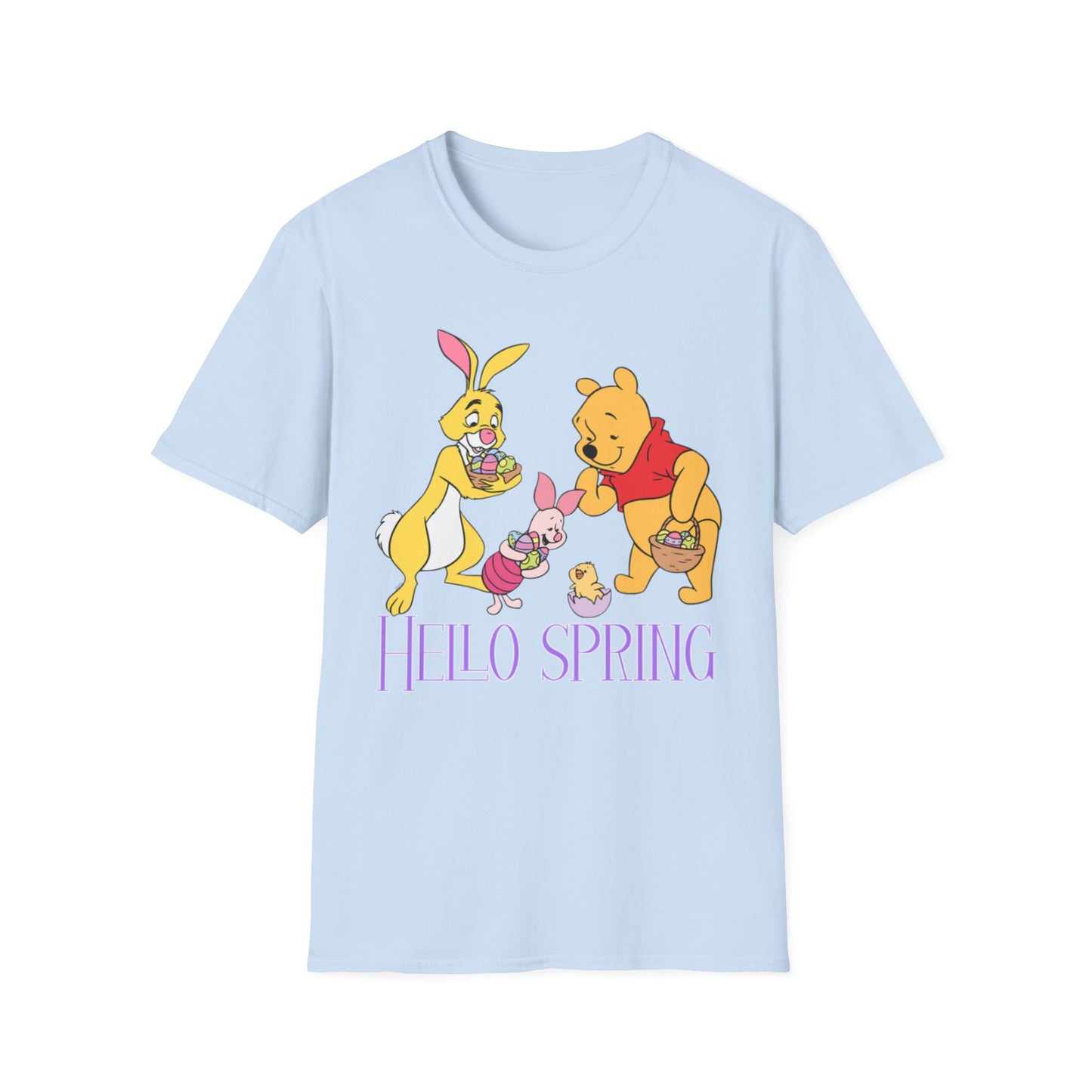 Hello Spring Unisex Softstyle T-Shirt with Winnie the Pooh & Friends