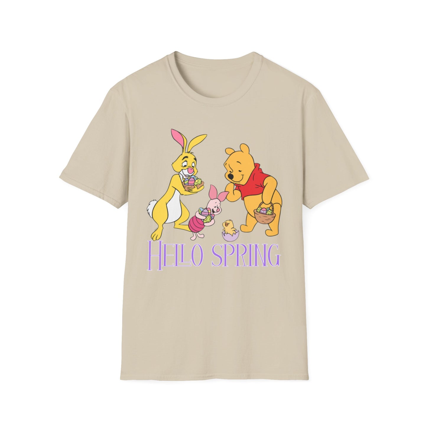 Hello Spring Unisex Softstyle T-Shirt with Winnie the Pooh & Friends