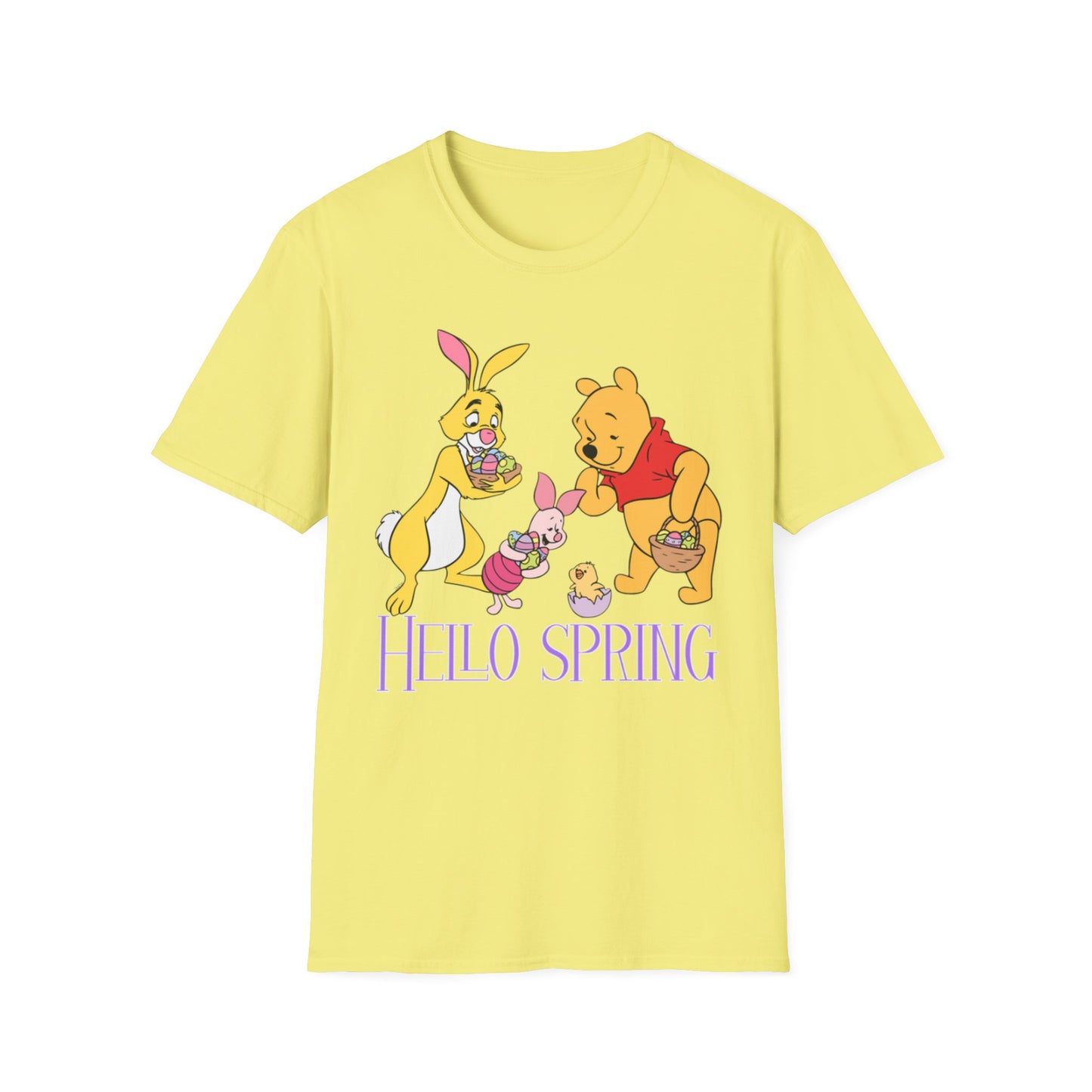 Hello Spring Unisex Softstyle T-Shirt with Winnie the Pooh & Friends