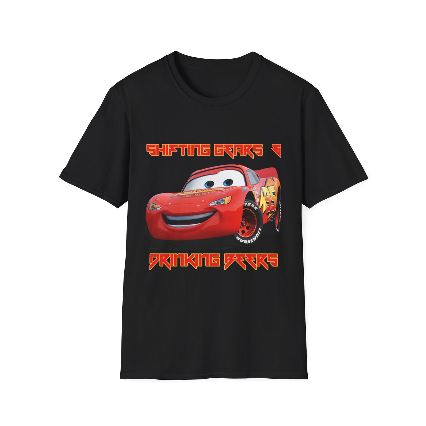Lightning McQueen Unisex Softstyle T-Shirt - Perfect for Car Lovers and Kids!