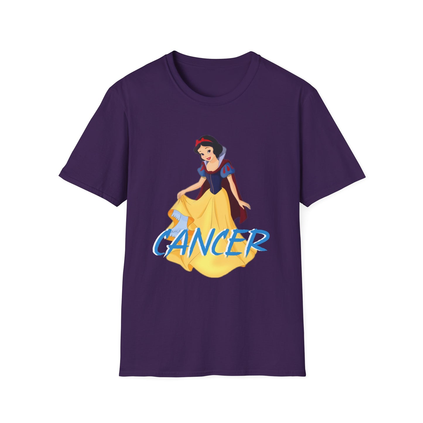 Snow White Cancer Unisex Softstyle T-Shirt, Cute Astrology Tee, Disney Inspired Gift, Birthday, Zodiac Sign Apparel, Casual Wear