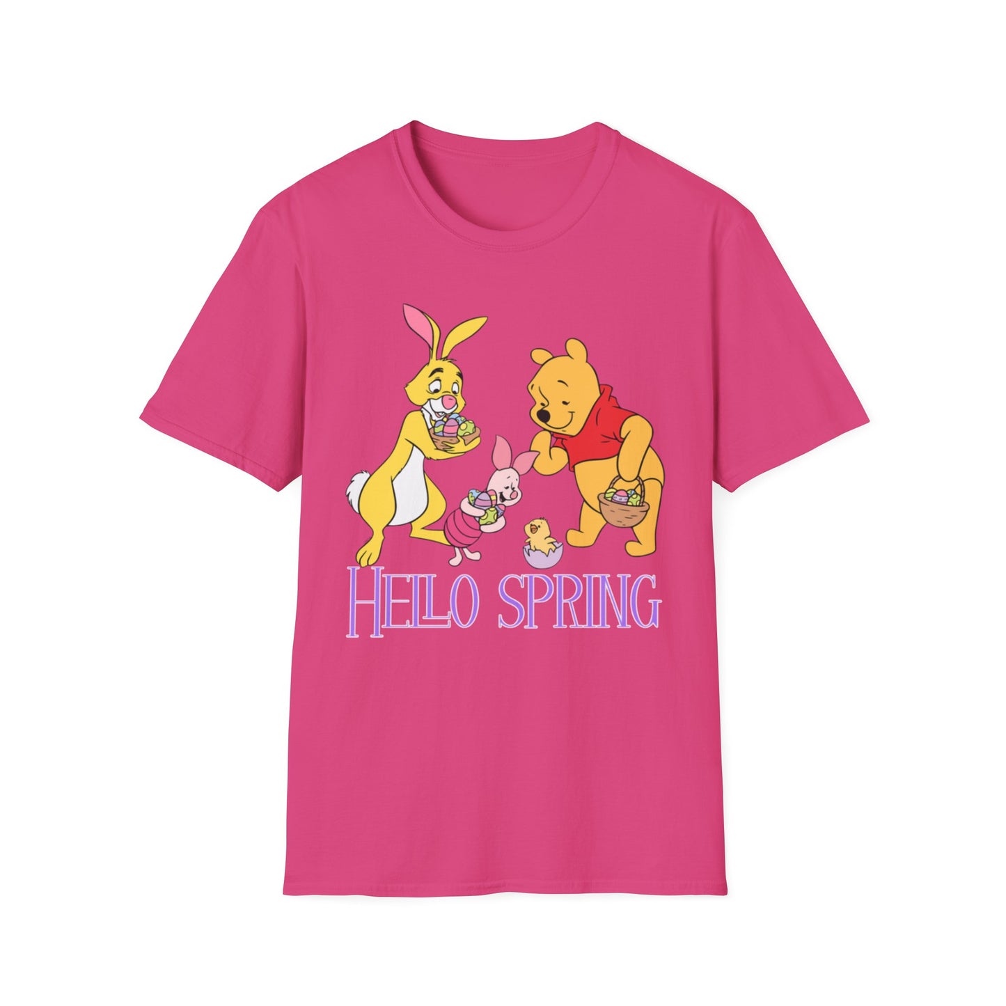 Hello Spring Unisex Softstyle T-Shirt with Winnie the Pooh & Friends