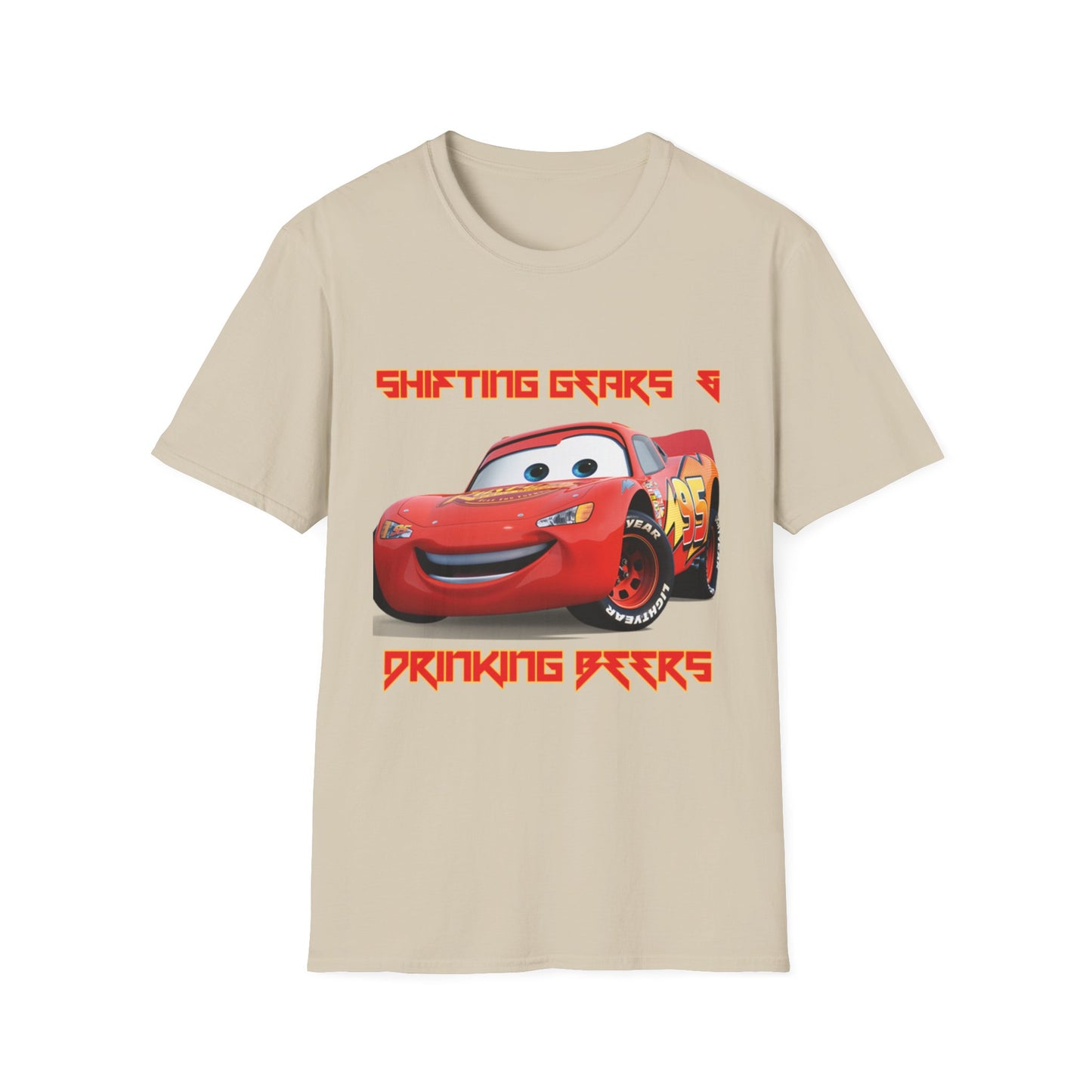 Lightning McQueen Unisex Softstyle T-Shirt - Perfect for Car Lovers and Kids!