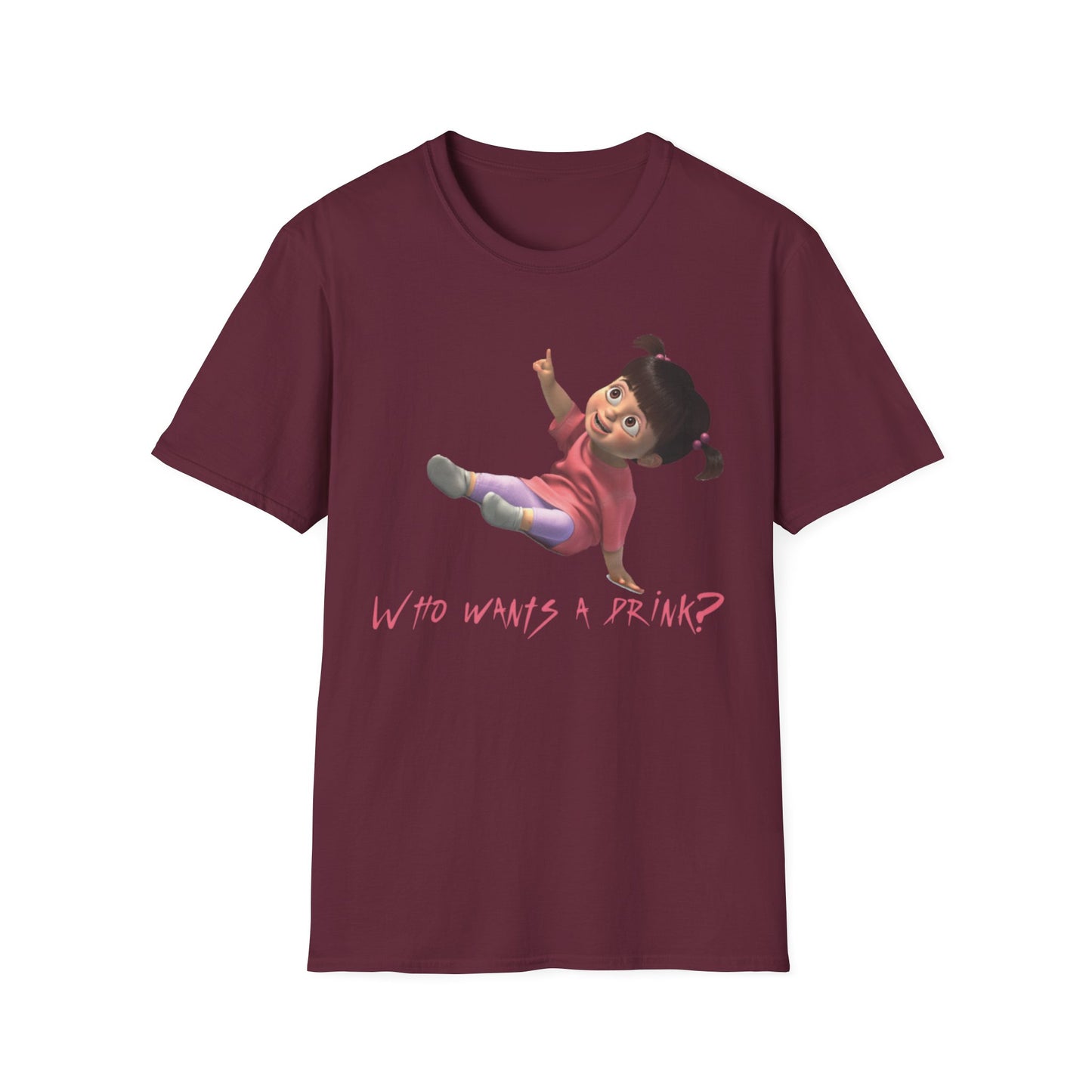 Monsters inc Disney Who Wants a Drink? Fun Unisex Softstyle T-Shirt