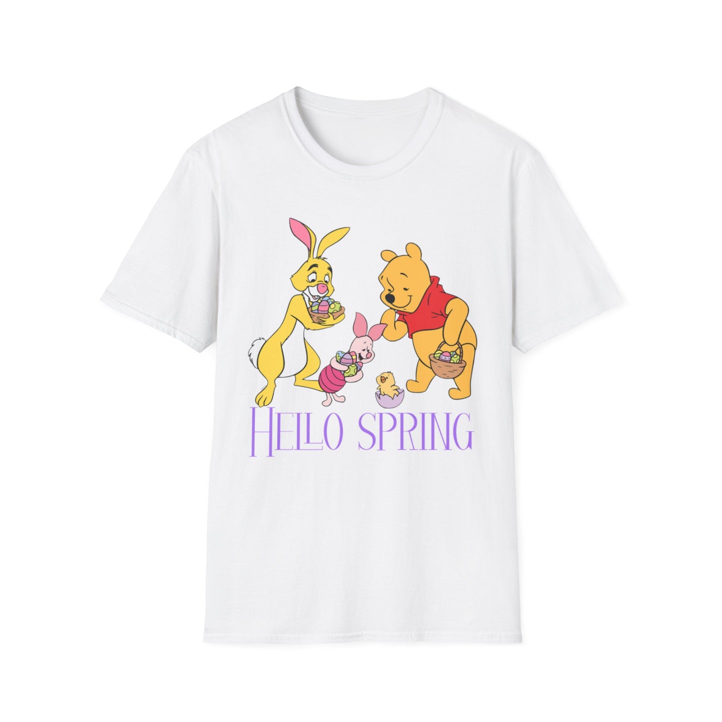 Hello Spring Unisex Softstyle T-Shirt with Winnie the Pooh & Friends