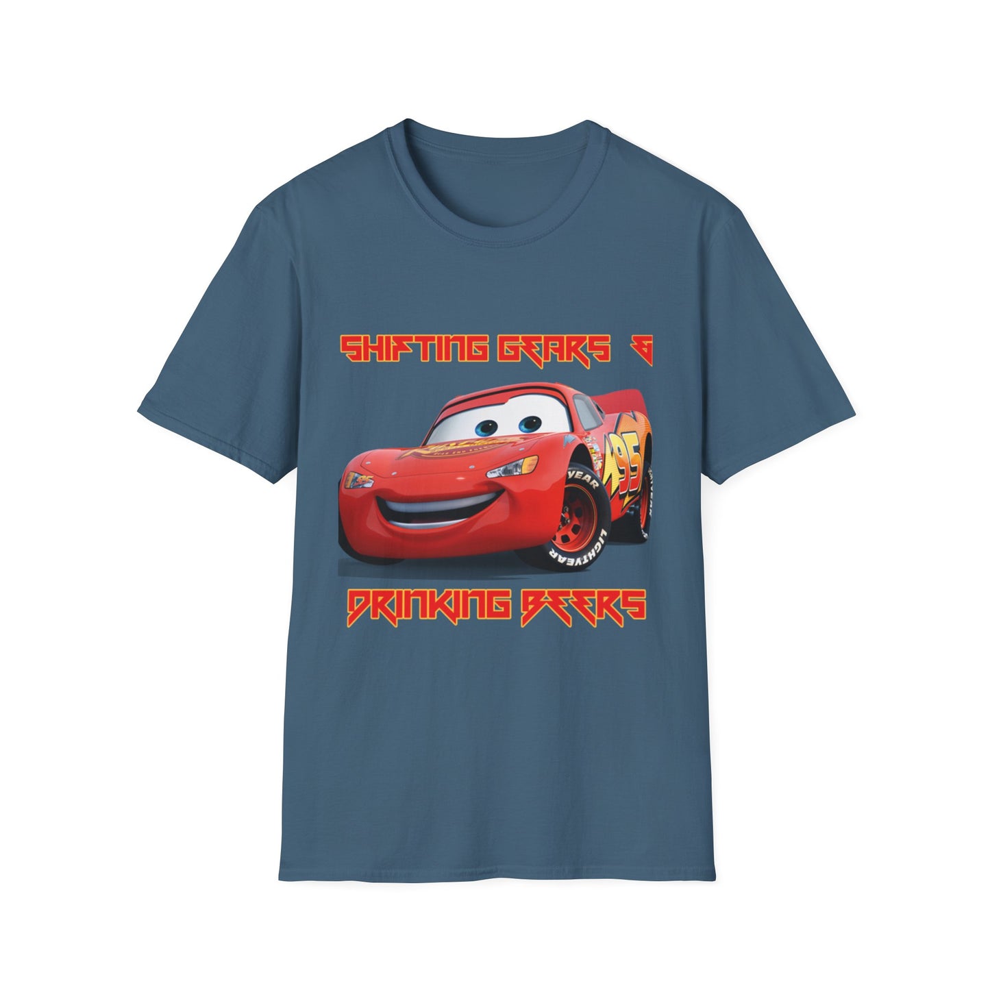Lightning McQueen Unisex Softstyle T-Shirt - Perfect for Car Lovers and Kids!